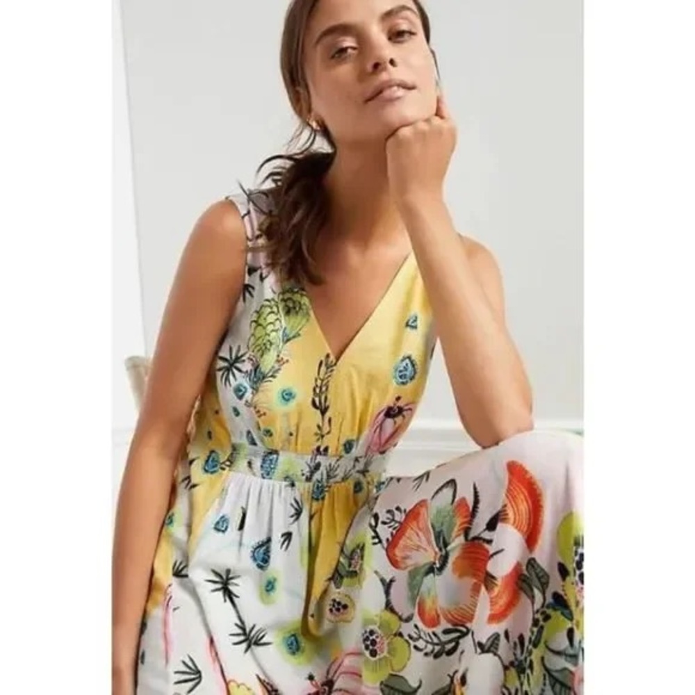 Anthropologie Yellow Floral Dress - Picture 2 of 15